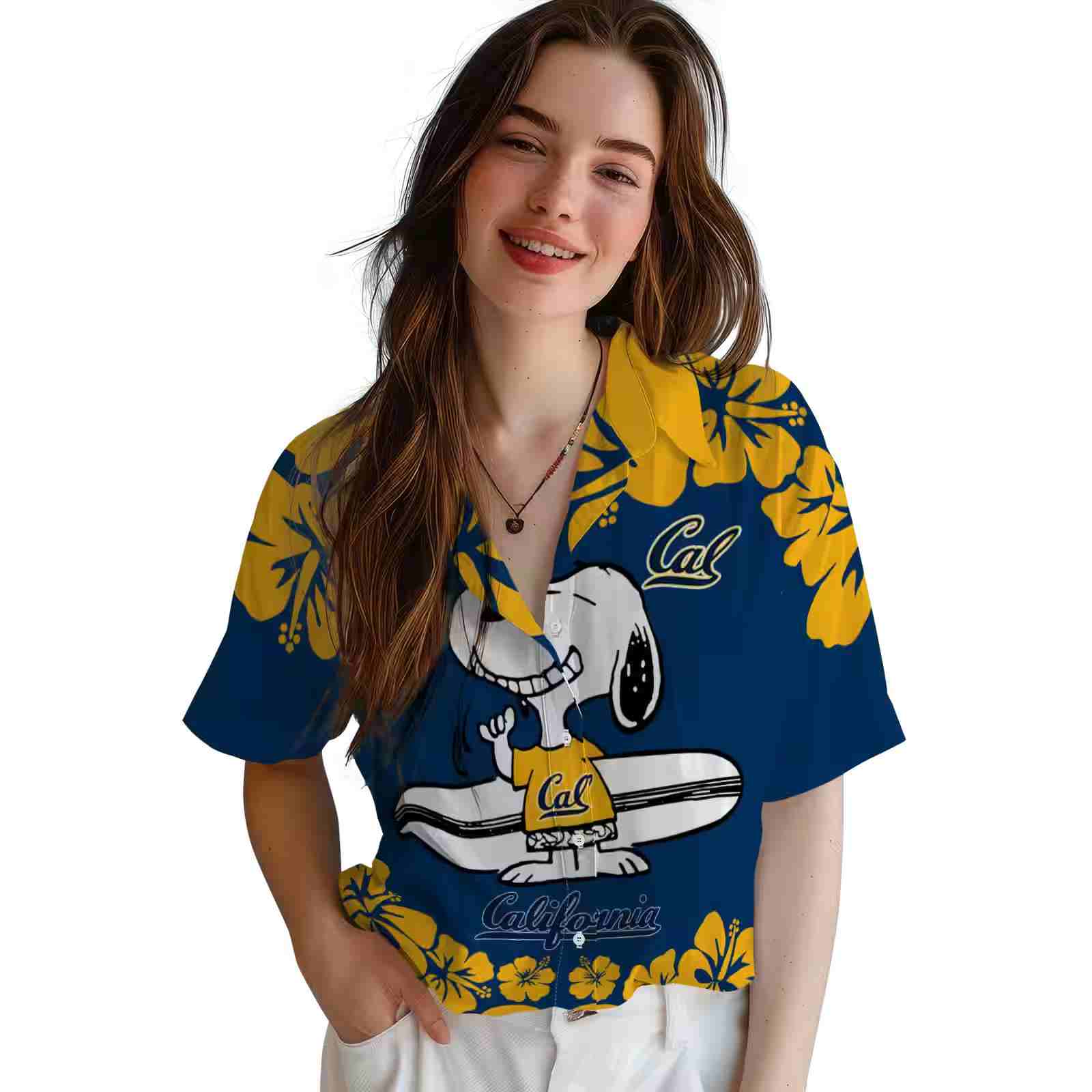 california golden bears snoopy surf blue white hawaiian shirt latest model