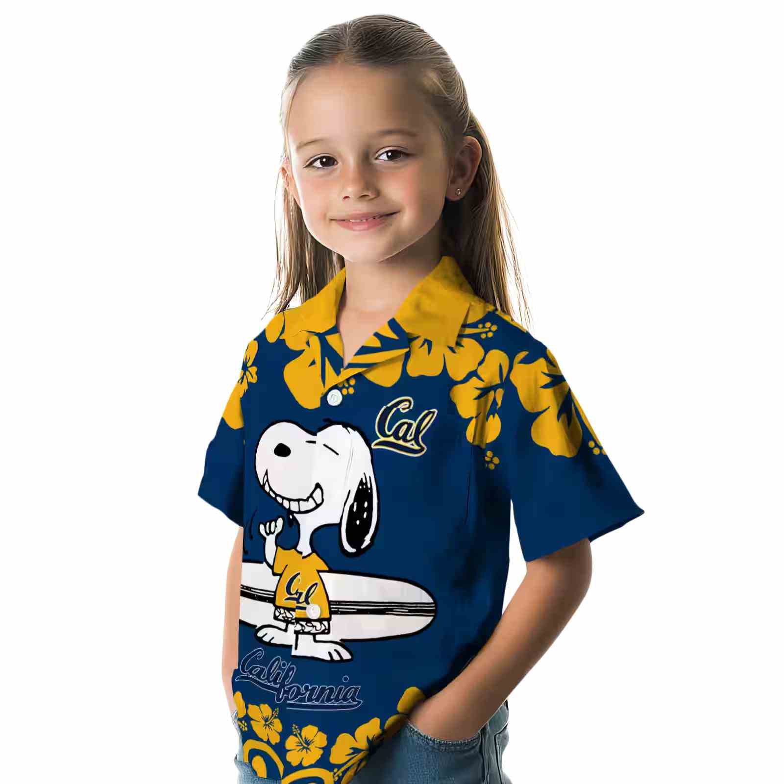 california golden bears snoopy surf blue white hawaiian shirt premium grade