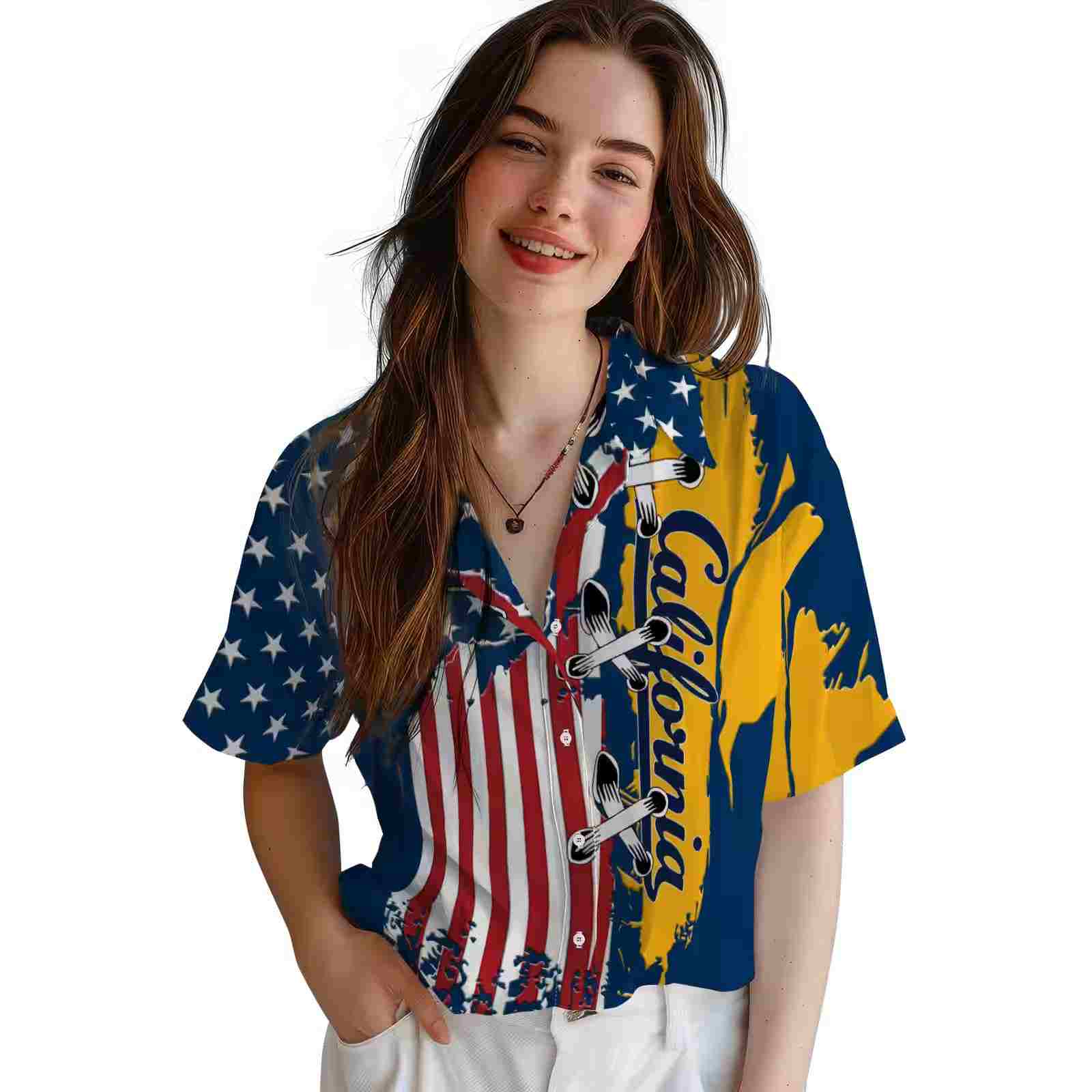 california golden bears stitched flag blue hawaiian shirt latest model