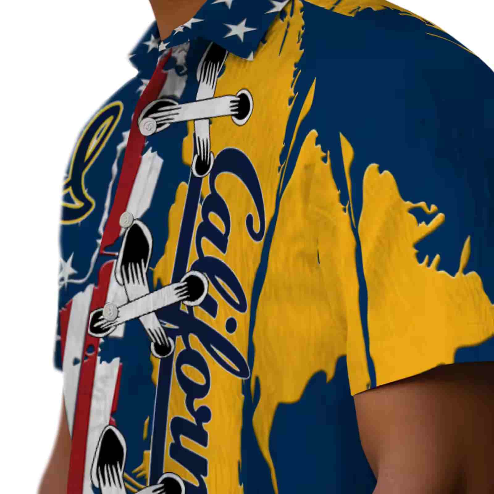 california golden bears stitched flag blue hawaiian shirt trendy