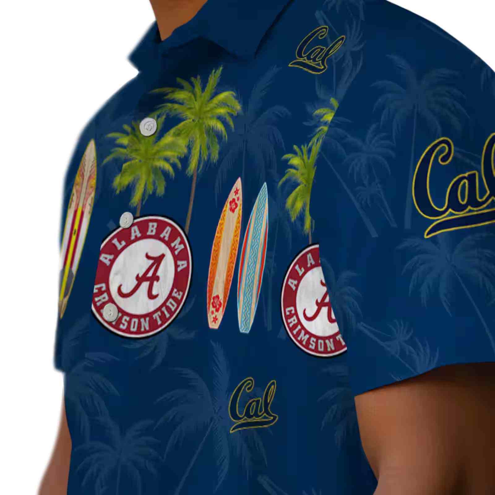 california golden bears surfboard palm blue hawaiian shirt trendy