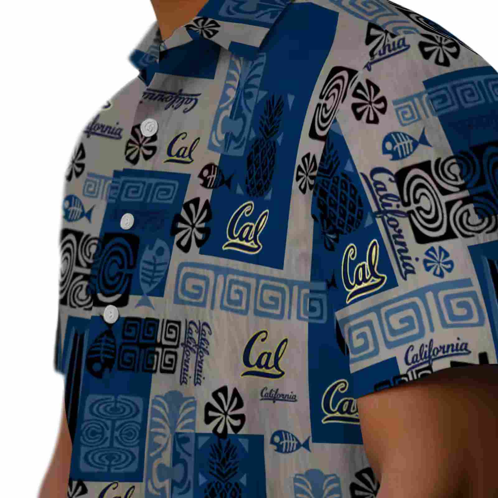 california golden bears tribal symbols blue hawaiian shirt trendy