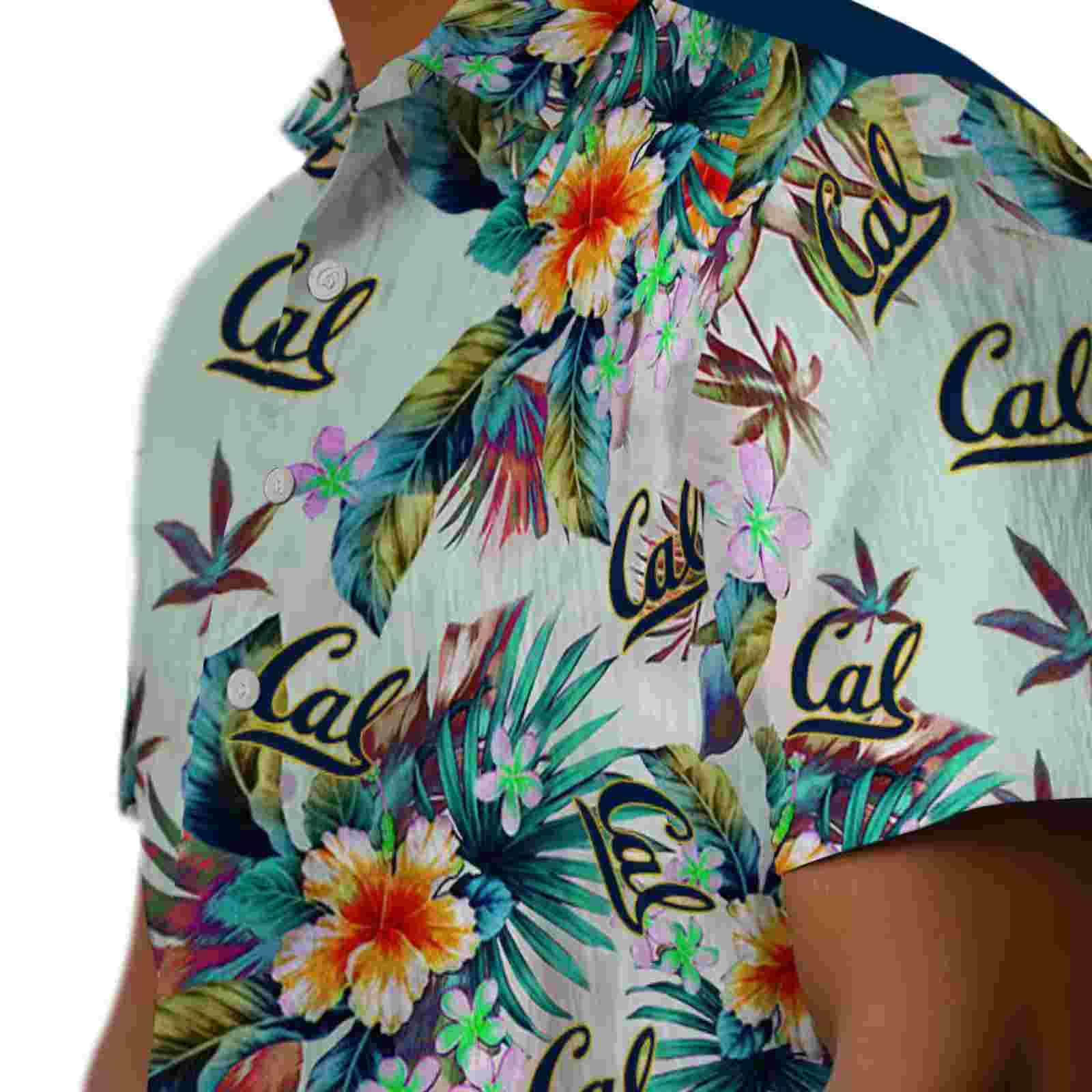 california golden bears tropical foliage green hawaiian shirt trendy