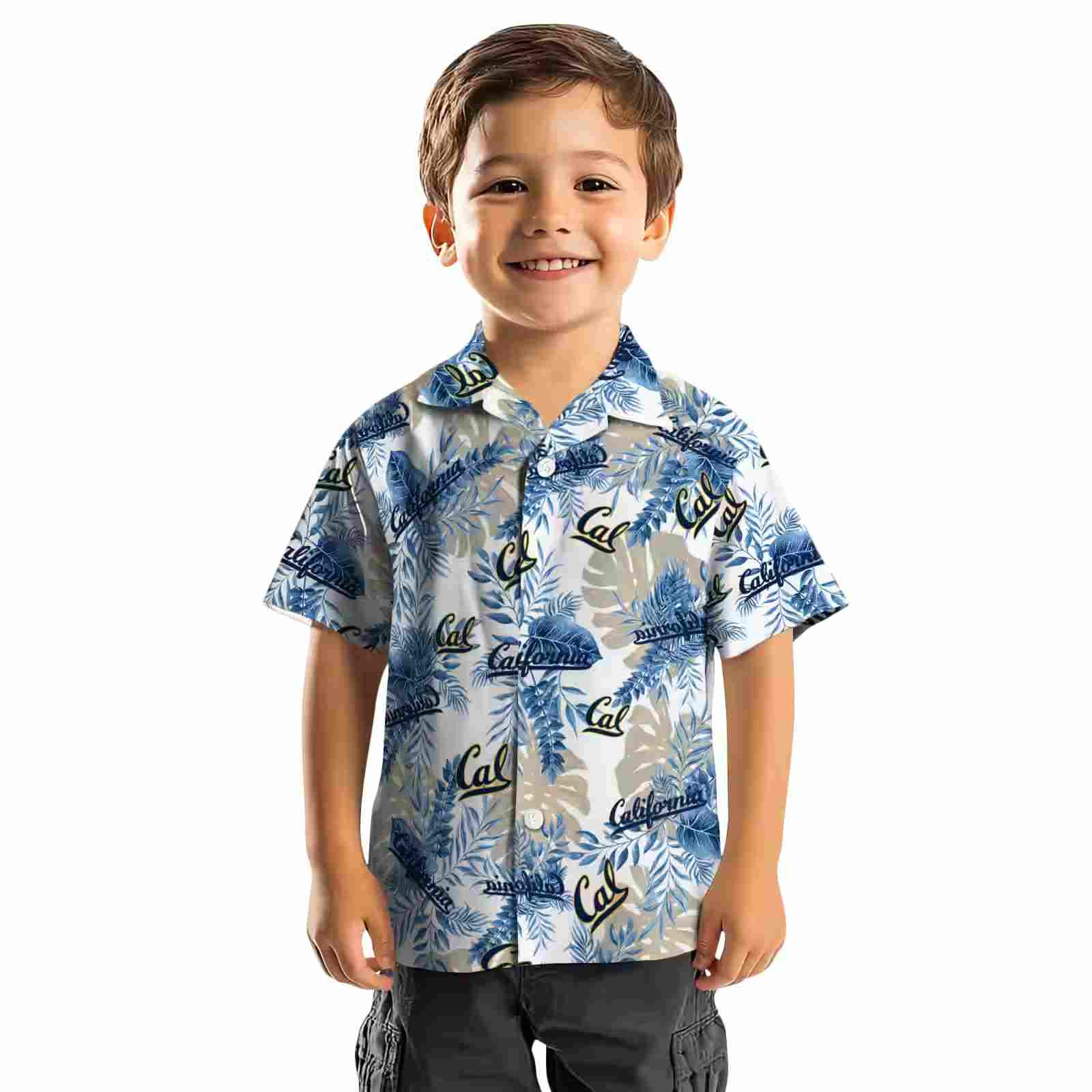 california golden bears tropical leaves blue white hawaiian shirt top rated