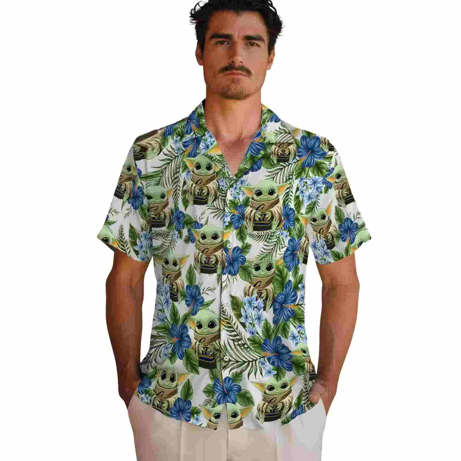 california golden bears tropical yoda green hawaiian shirt fashion forward