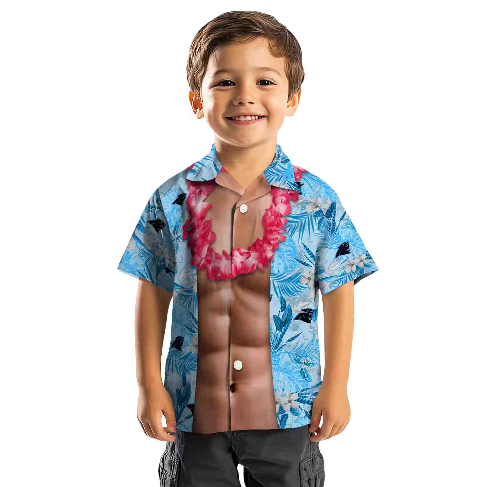 carolina panthers chest illusion blue hawaiian shirt top rated