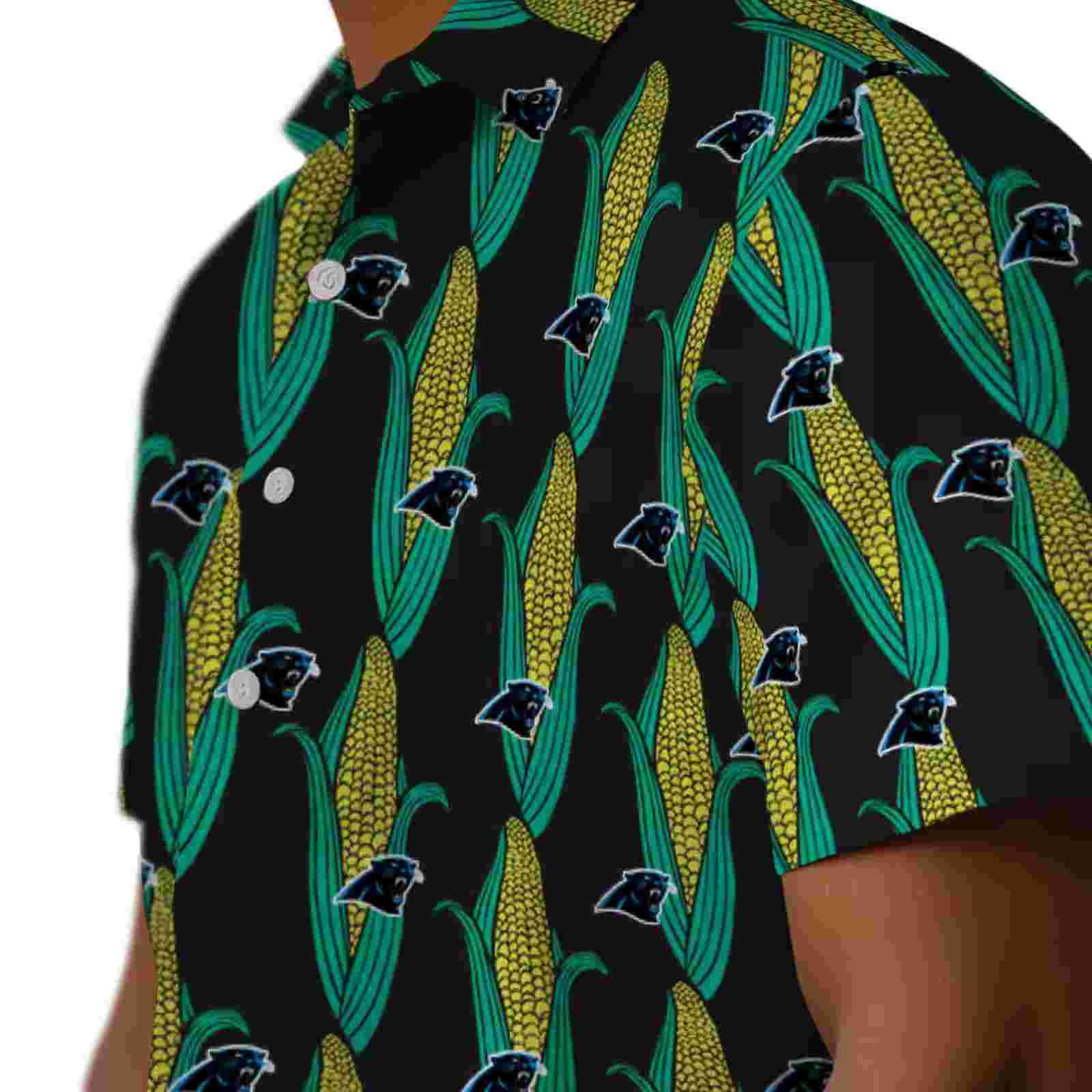 carolina panthers corn motifs black green hawaiian shirt trendy