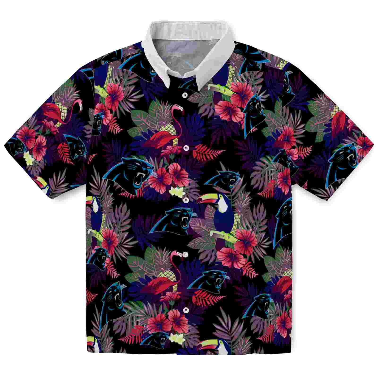 Carolina Panthers Floral Toucan Blue Red Hawaiian Shirt