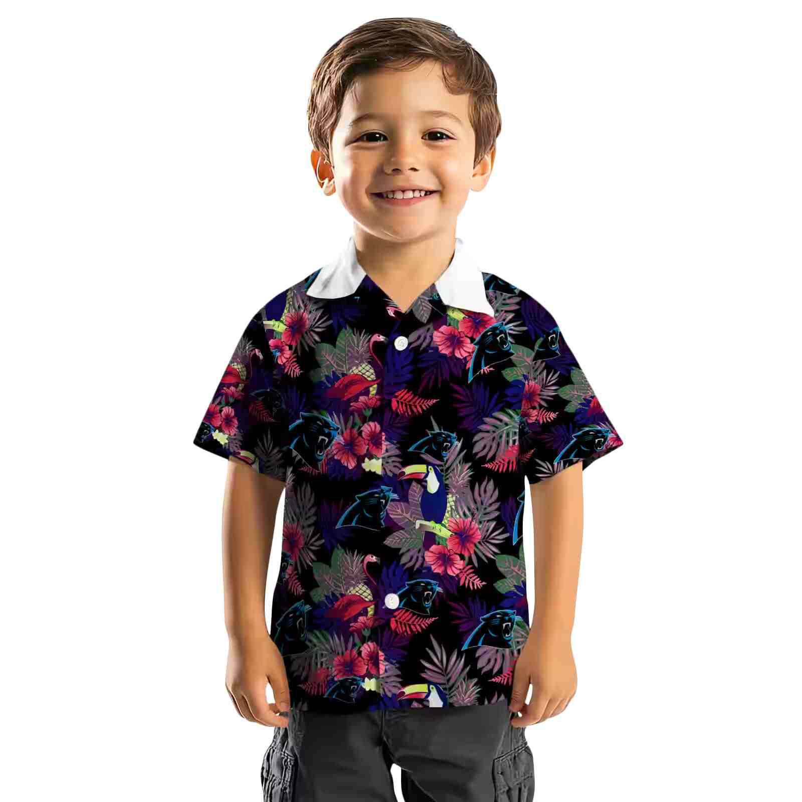 carolina panthers floral toucan blue red hawaiian shirt top rated