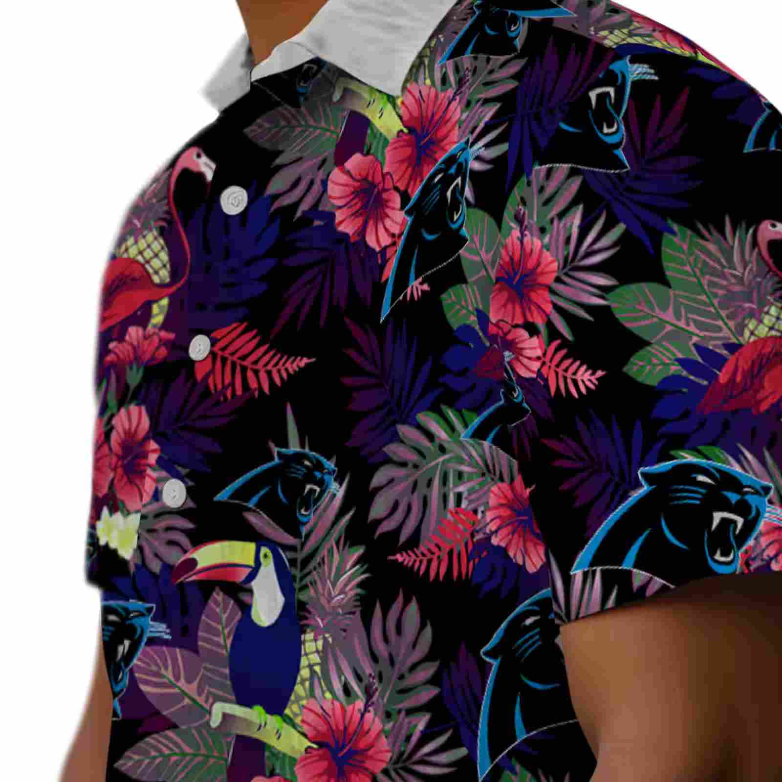 carolina panthers floral toucan blue red hawaiian shirt trendy