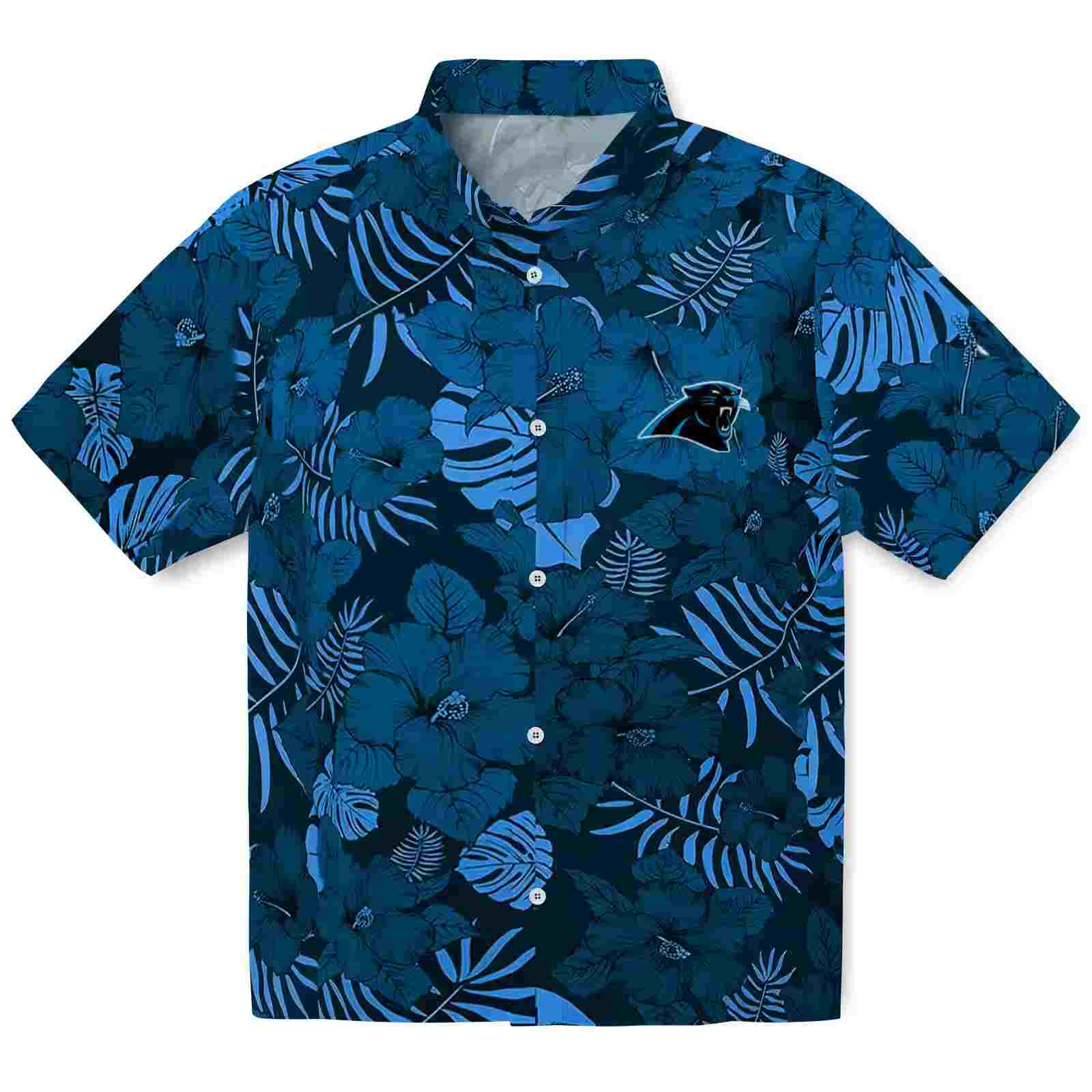 Carolina Panthers Jungle Vibes Blue Hawaiian Shirt