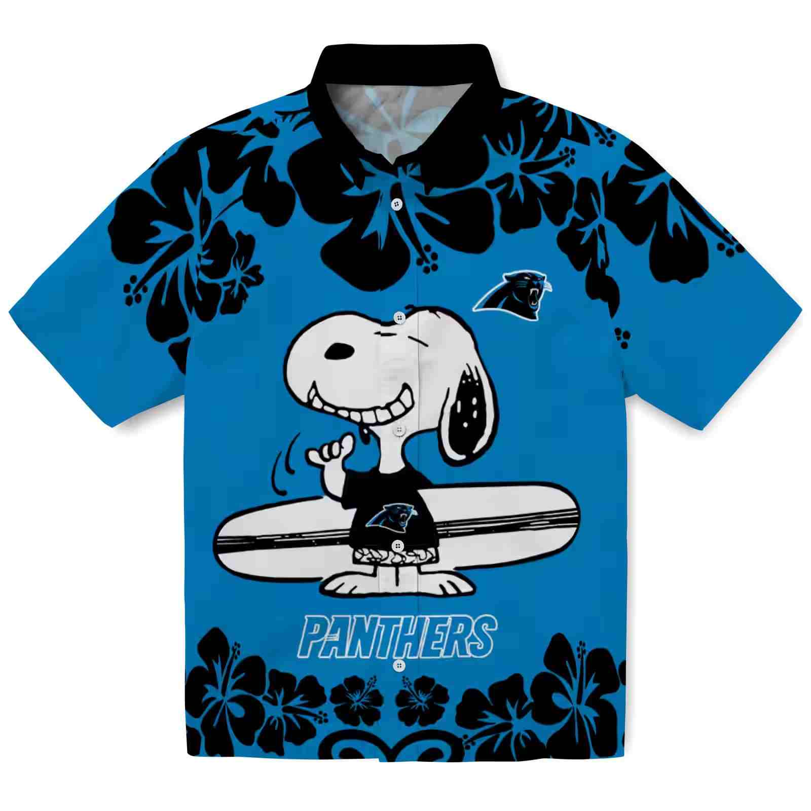 Carolina Panthers Snoopy Surf Blue White Hawaiian Shirt