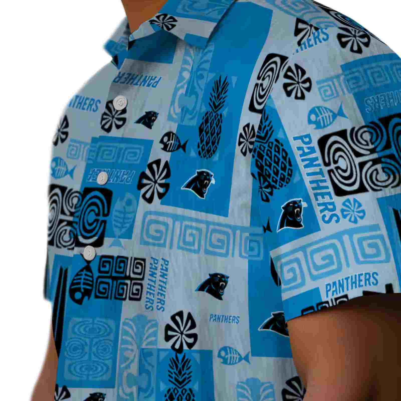 carolina panthers tribal symbols blue hawaiian shirt trendy