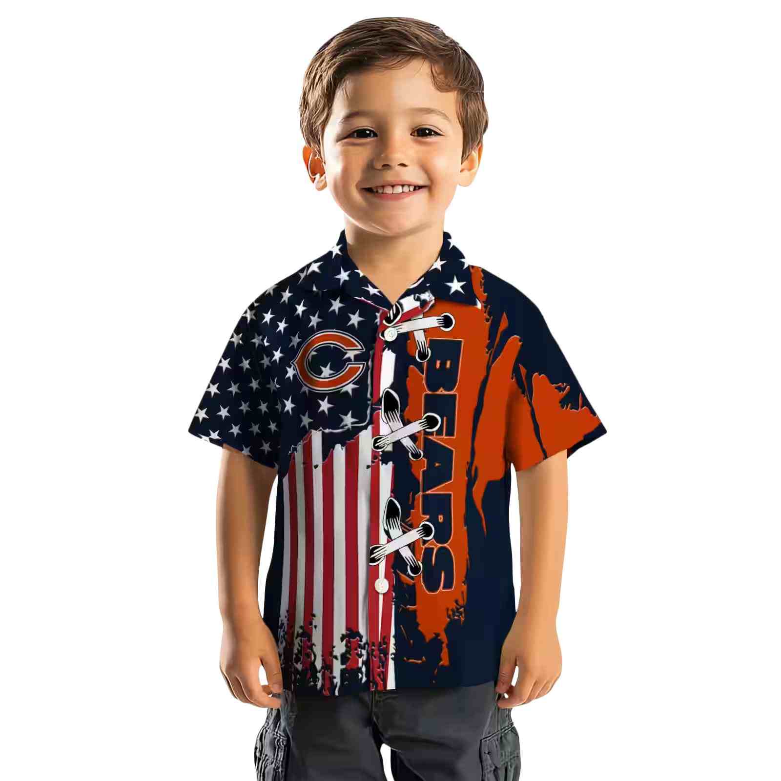 chicago bears stitched flag blue hawaiian shirt top rated