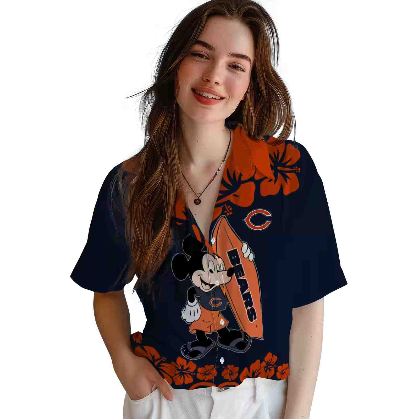 chicago bears surfing mickey blue hawaiian shirt latest model