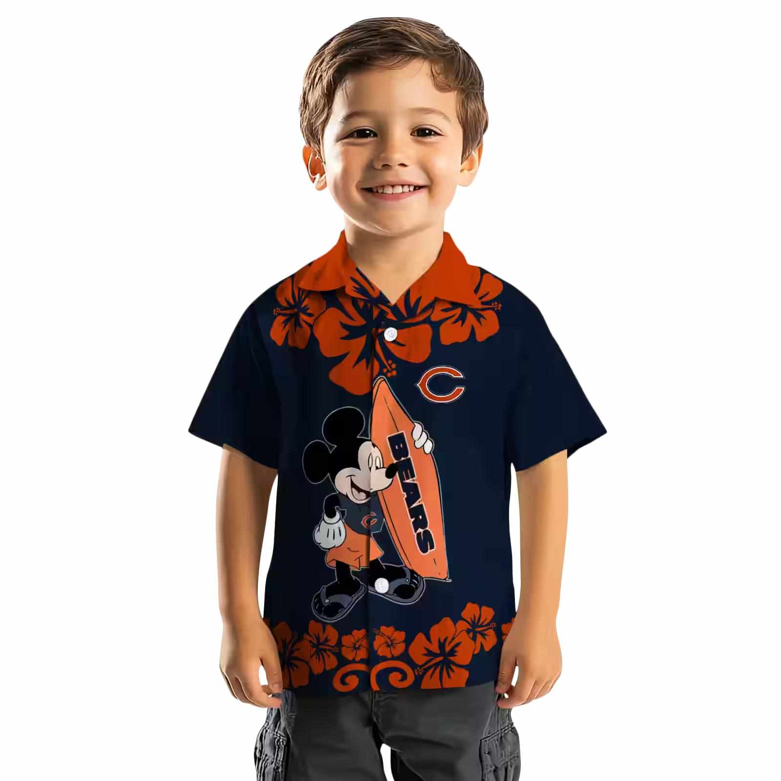chicago bears surfing mickey blue hawaiian shirt top rated