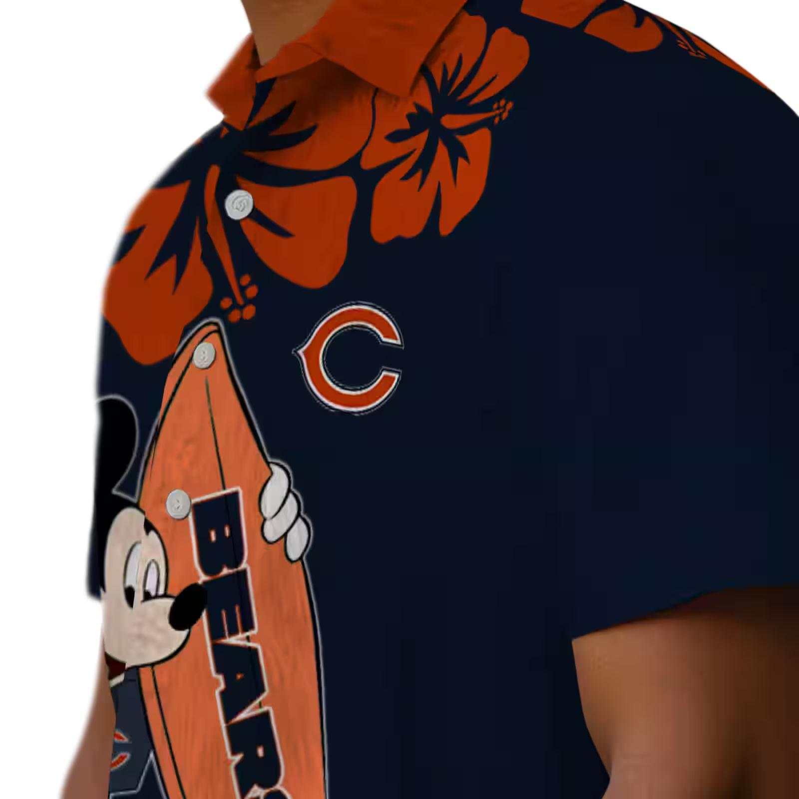 chicago bears surfing mickey blue hawaiian shirt trendy