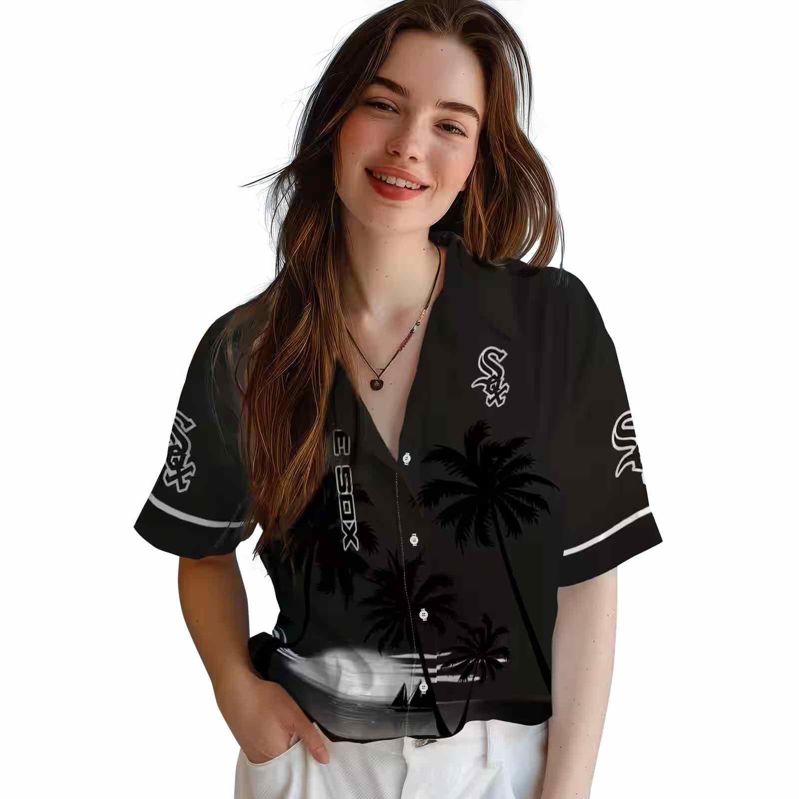 chicago white sox beach sunset black hawaiian shirt latest model