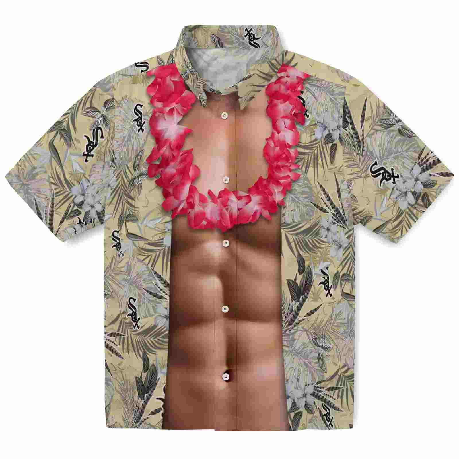 Chicago White Sox Chest Illusion Black Hawaiian Shirt