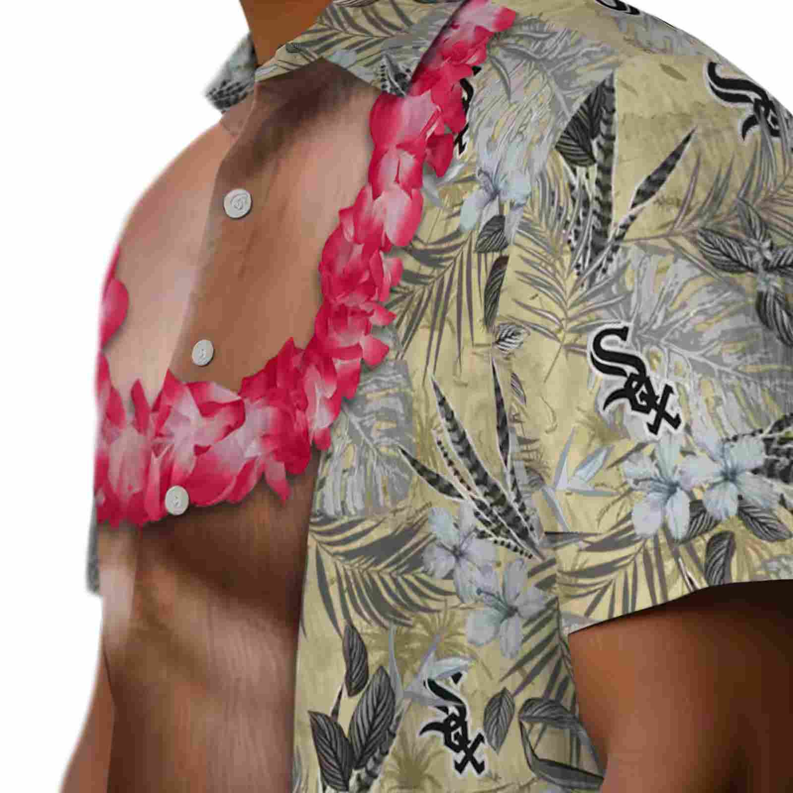 chicago white sox chest illusion black hawaiian shirt trendy