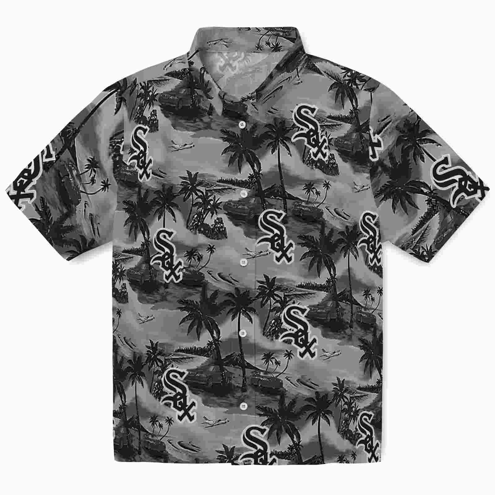 Chicago White Sox Coastal Palms Black Hawaiian Shirt