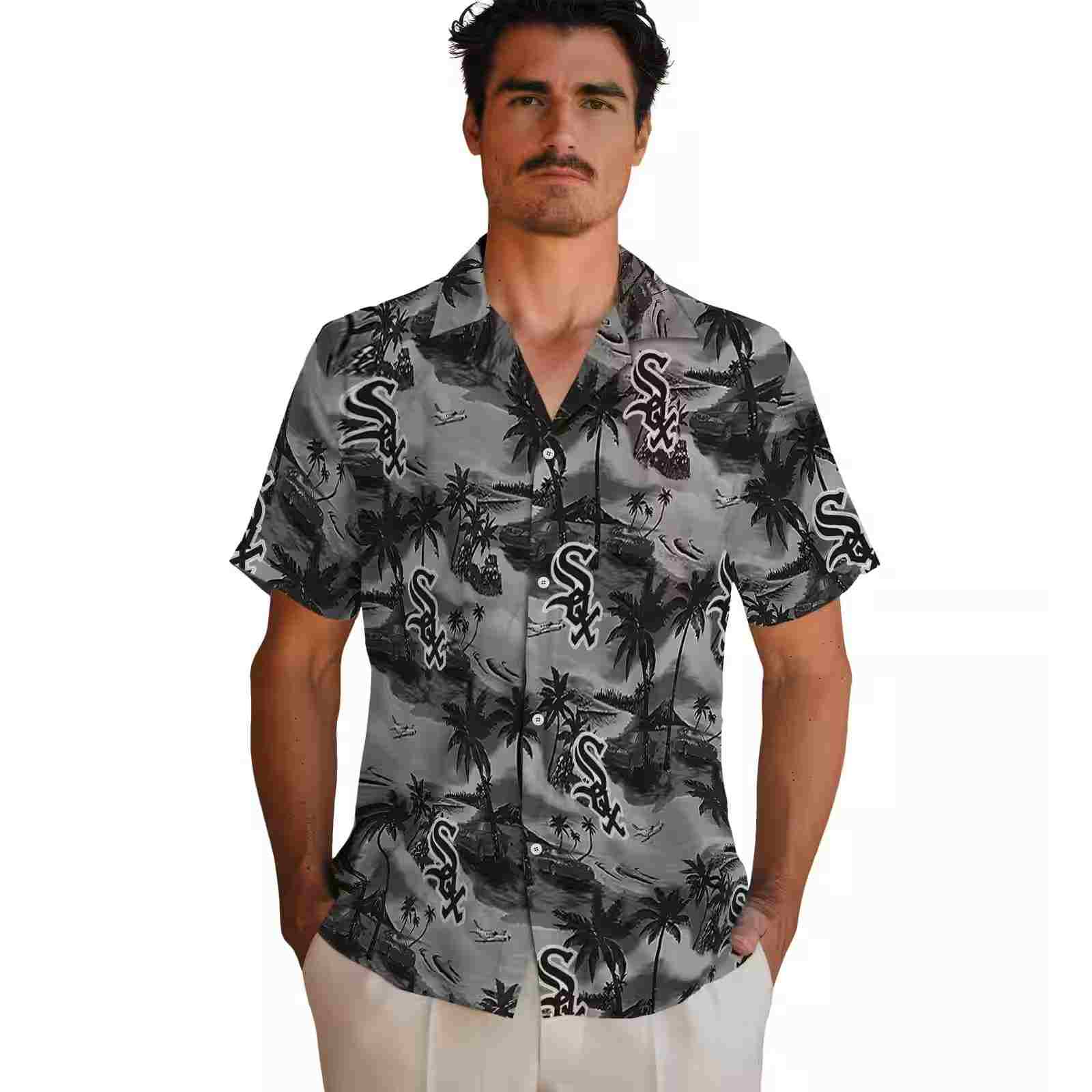 chicago white sox coastal palms black hawaiian shirt fashion forward