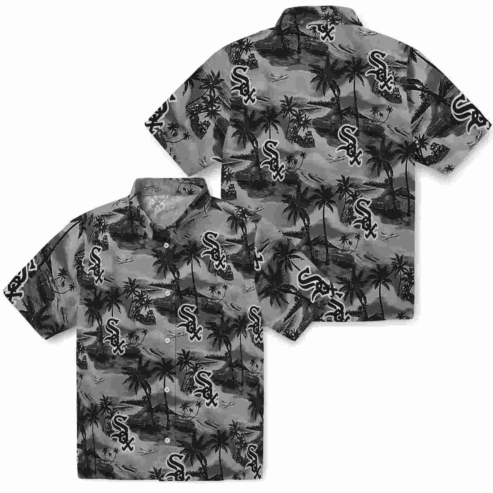 chicago white sox coastal palms black hawaiian shirt high quality