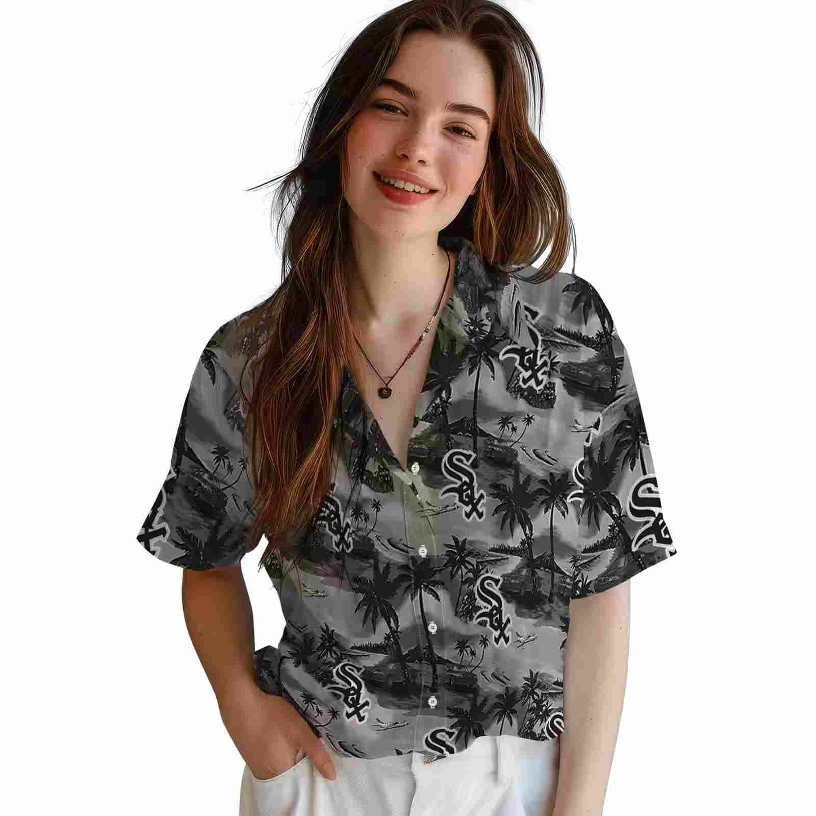 chicago white sox coastal palms black hawaiian shirt latest model