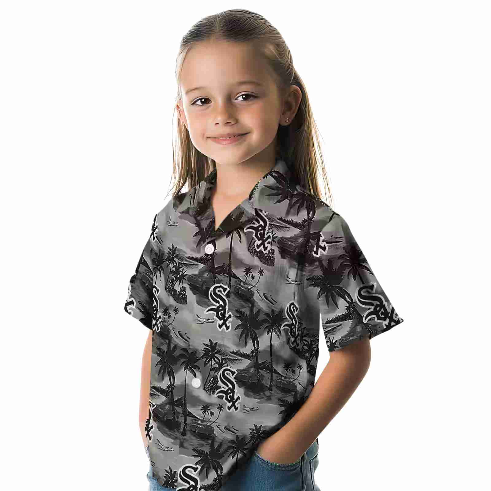 chicago white sox coastal palms black hawaiian shirt premium grade