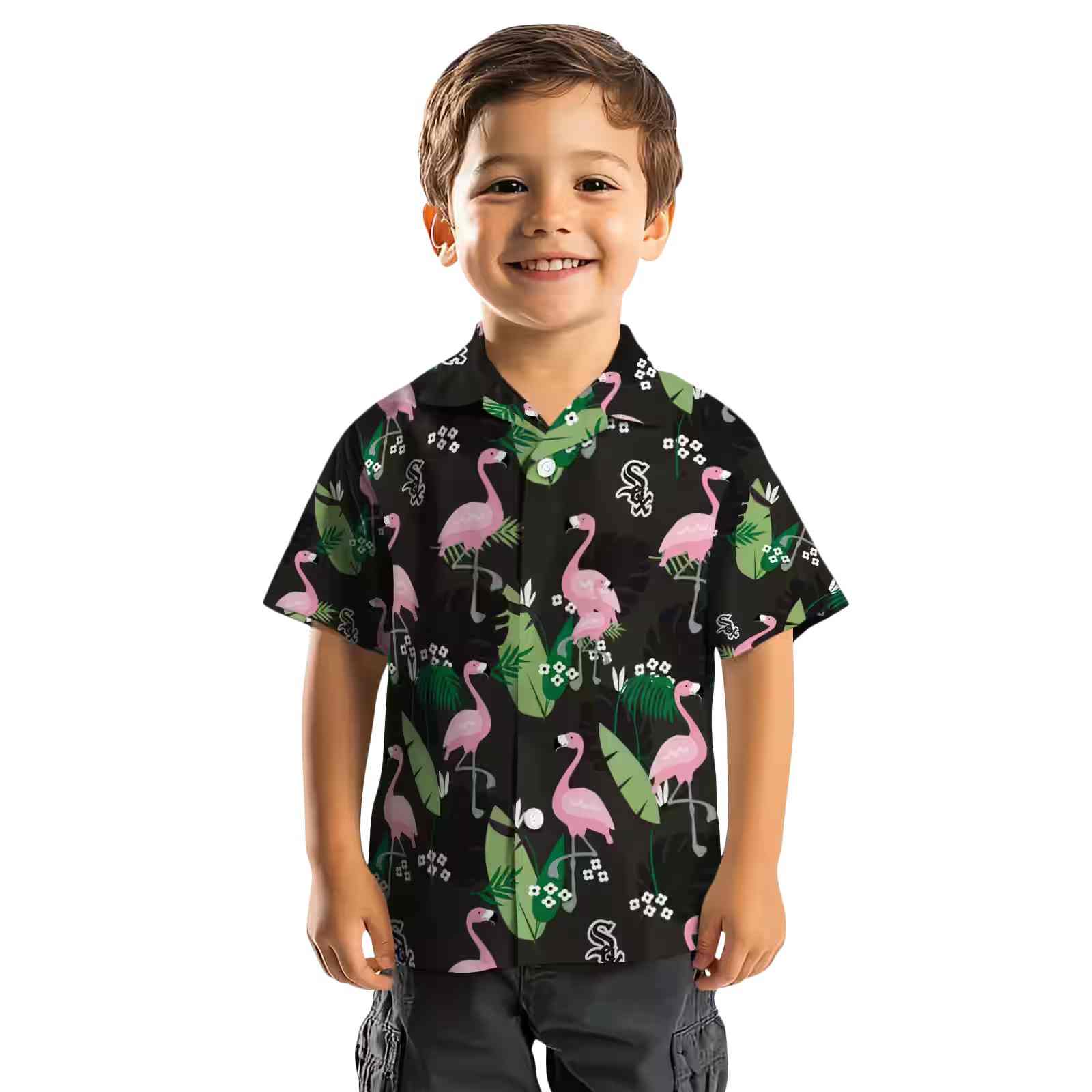 chicago white sox flamingo leaf motif black hawaiian shirt top rated