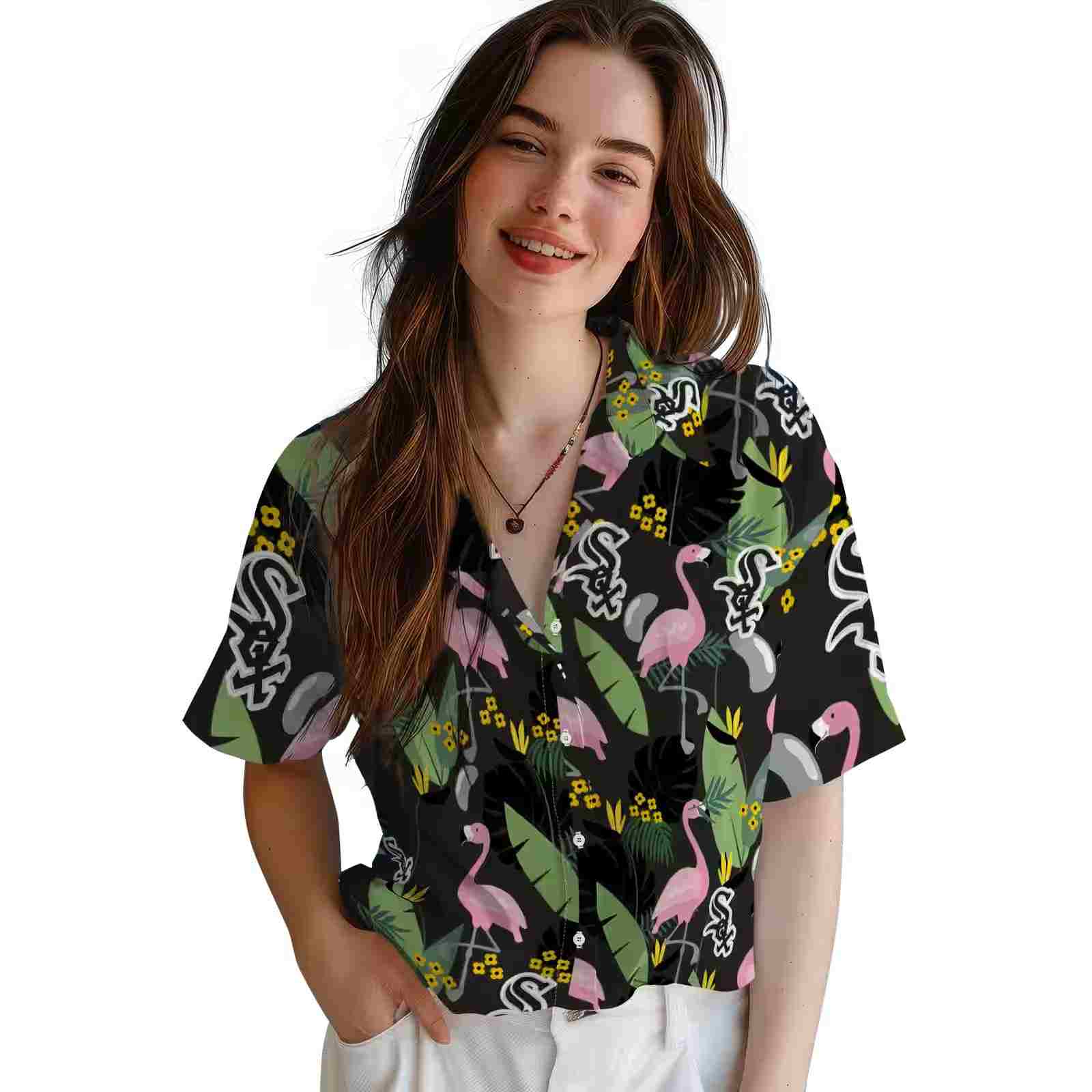 chicago white sox flamingo leaves black hawaiian shirt latest model