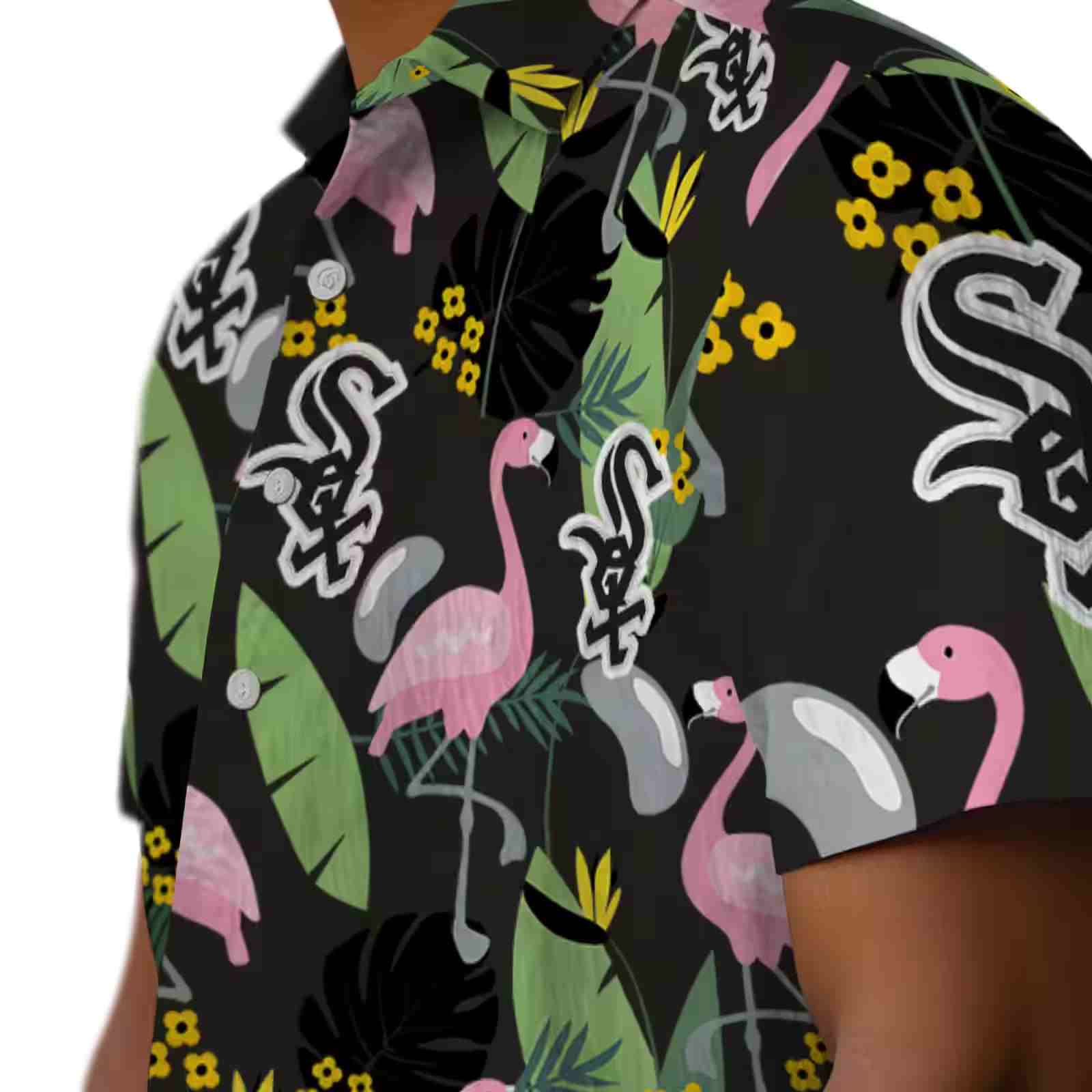 chicago white sox flamingo leaves black hawaiian shirt trendy