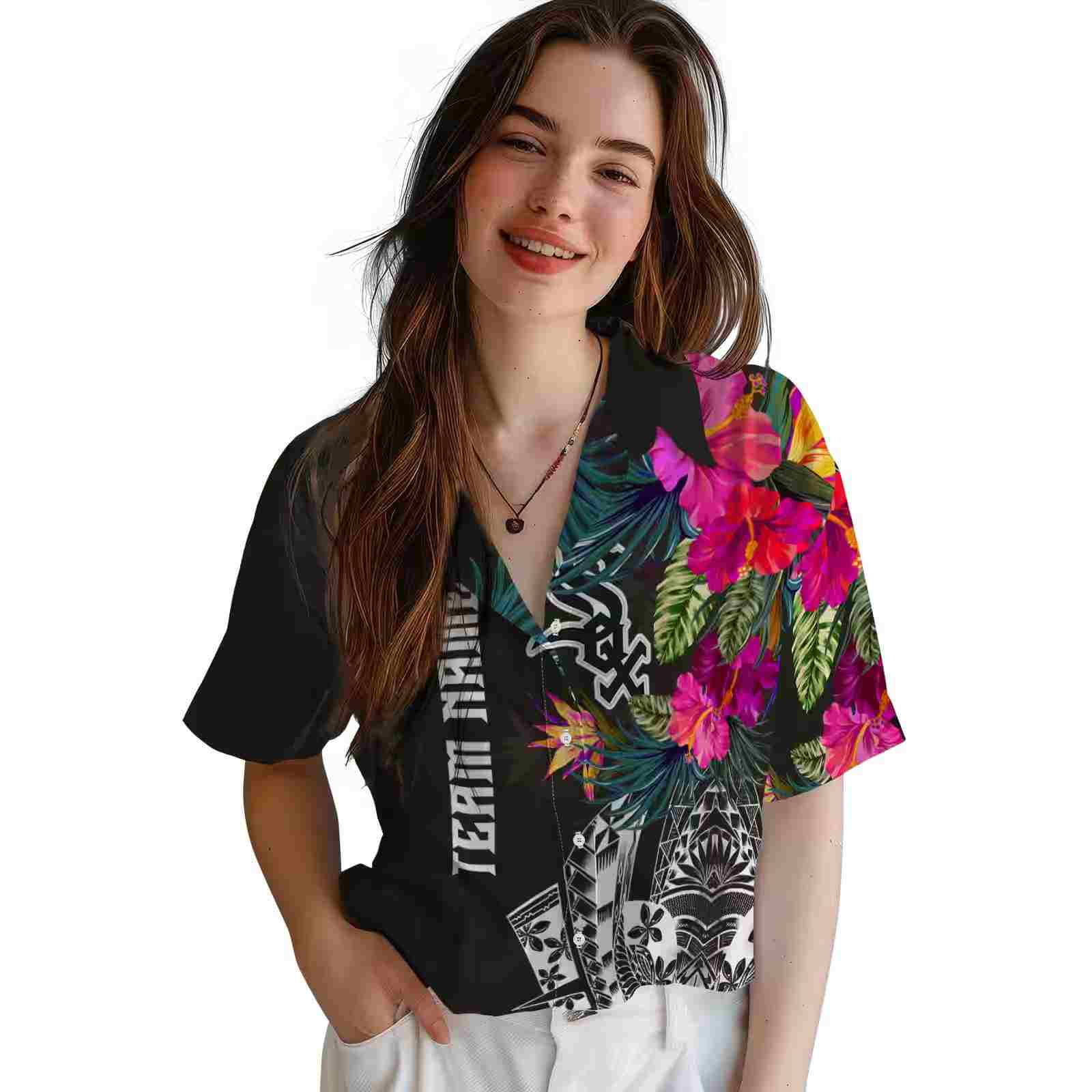 chicago white sox floral polynesian black hawaiian shirt latest model