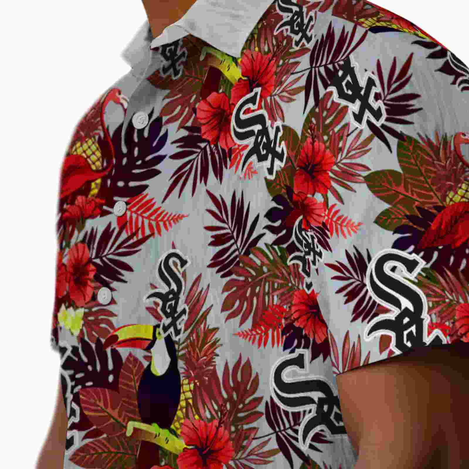 chicago white sox floral toucan black red hawaiian shirt trendy