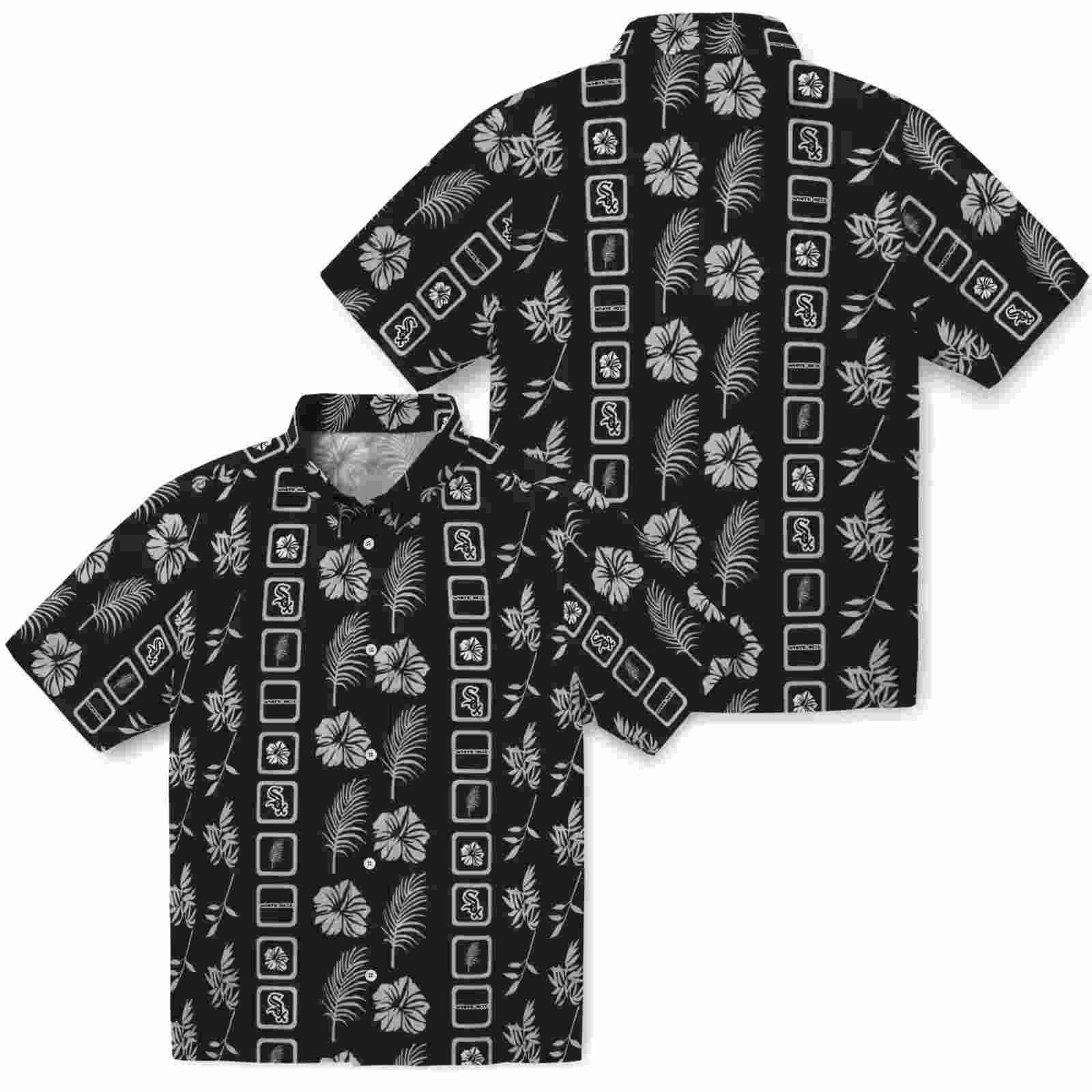 chicago white sox framed floral black hawaiian shirt high quality