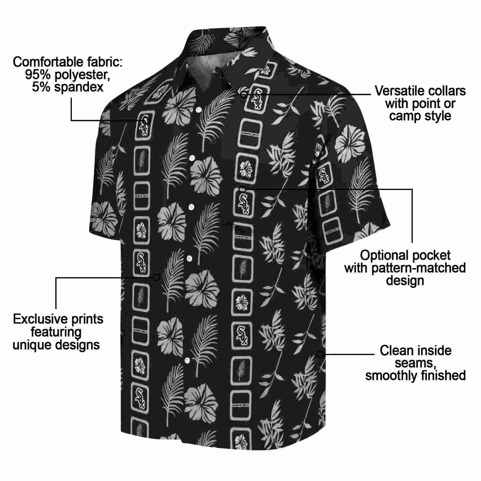 chicago white sox framed floral black hawaiian shirt new arrival