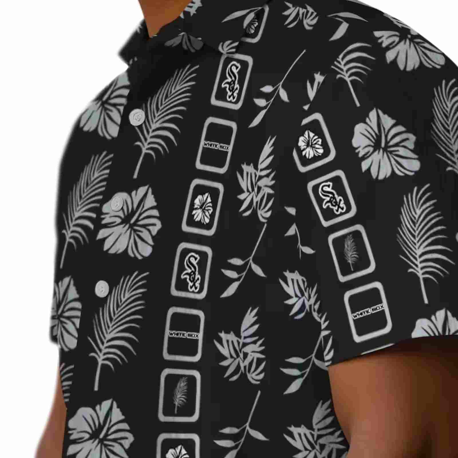 chicago white sox framed floral black hawaiian shirt trendy