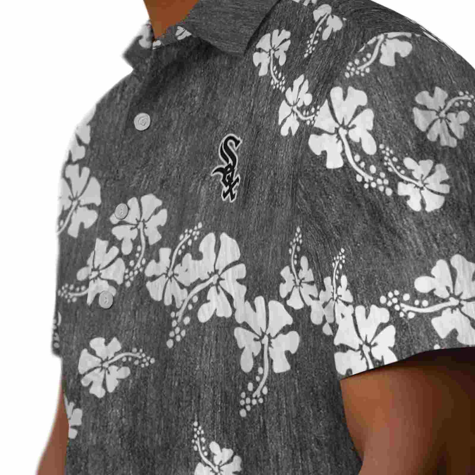 chicago white sox hibiscus clusters black hawaiian shirt trendy