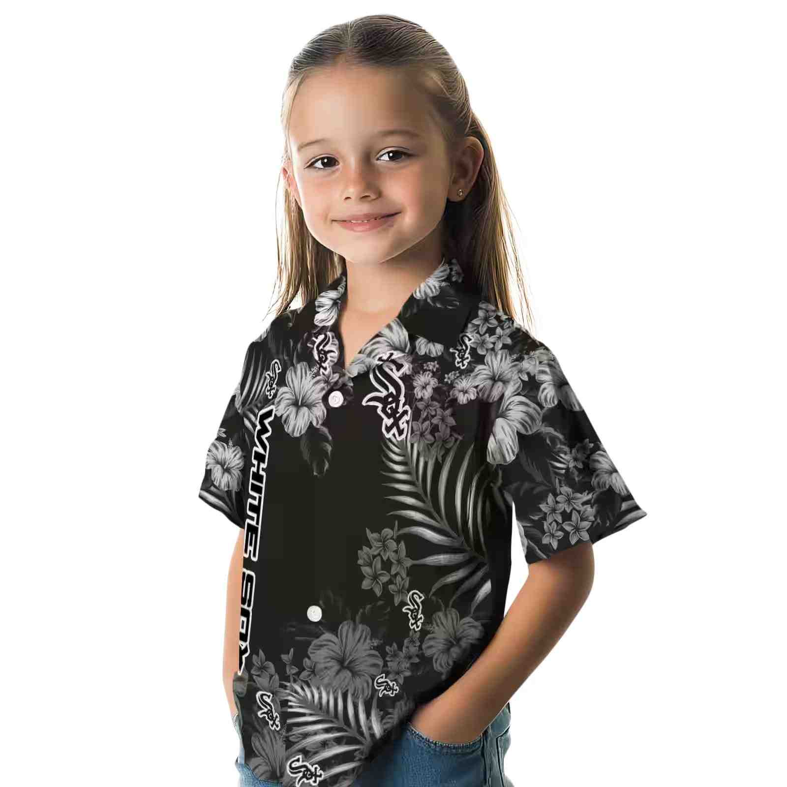 chicago white sox hibiscus print black hawaiian shirt premium grade