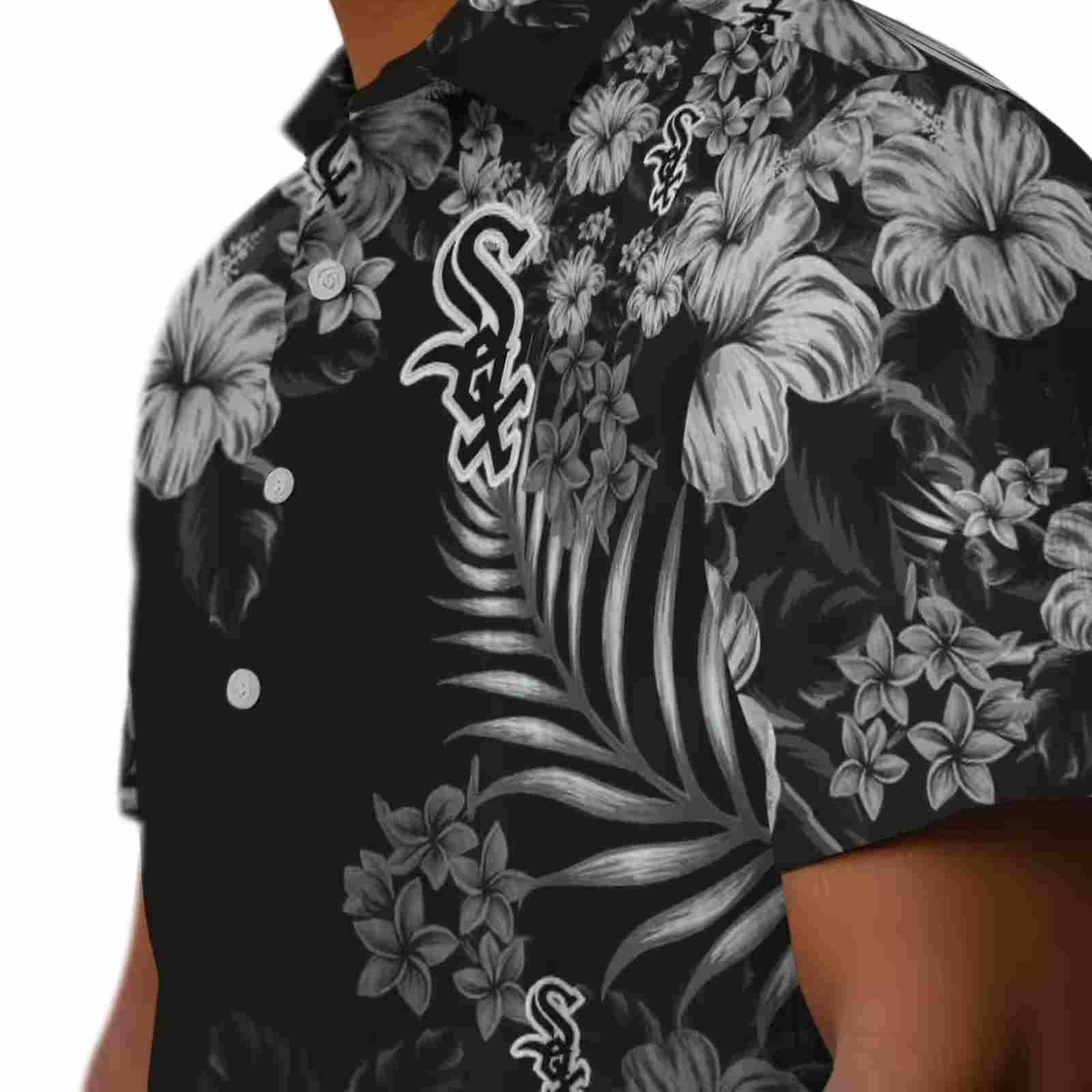 chicago white sox hibiscus print black hawaiian shirt trendy