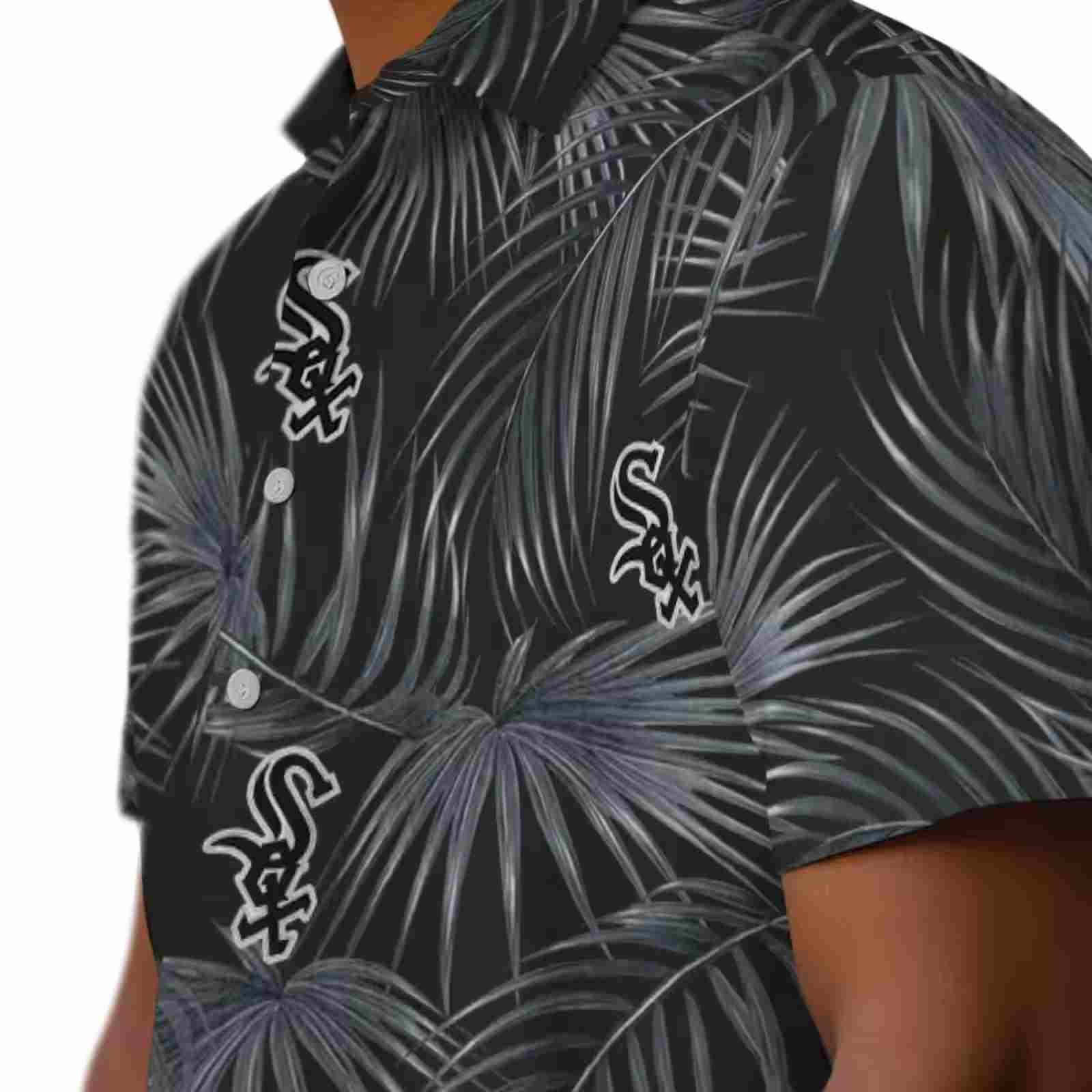 chicago white sox leafy palms black hawaiian shirt trendy