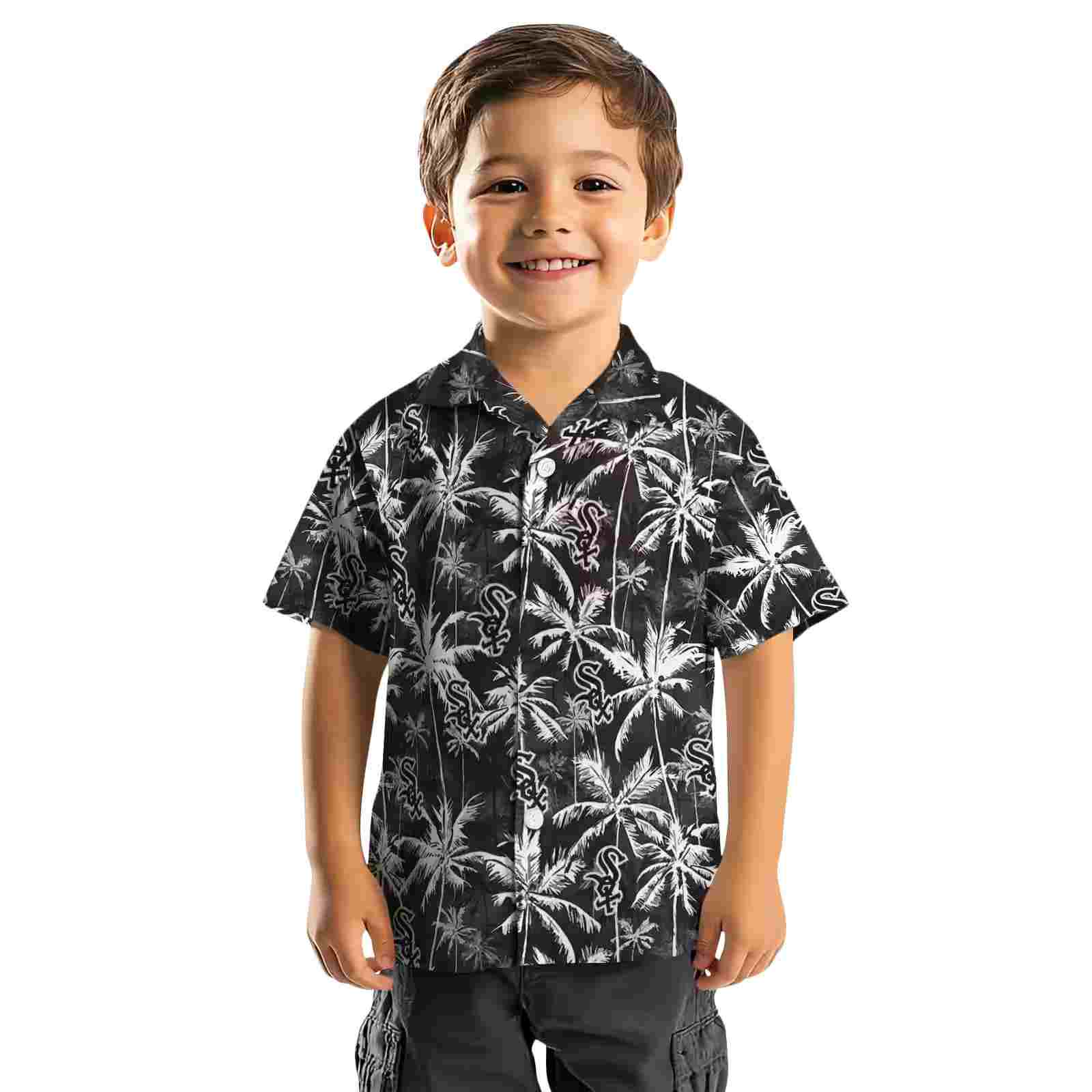 chicago white sox palm pattern black hawaiian shirt top rated