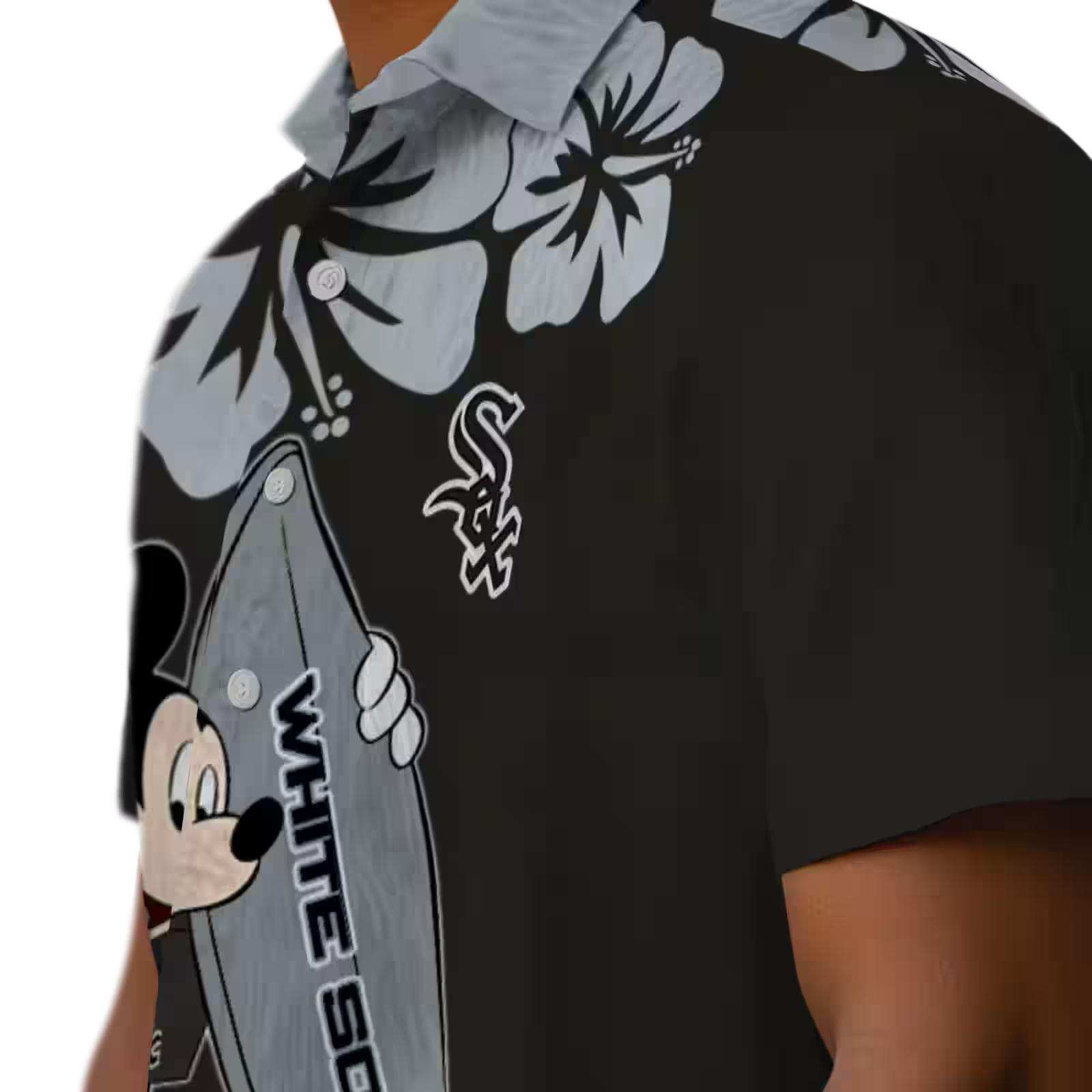 chicago white sox surfing mickey black hawaiian shirt trendy