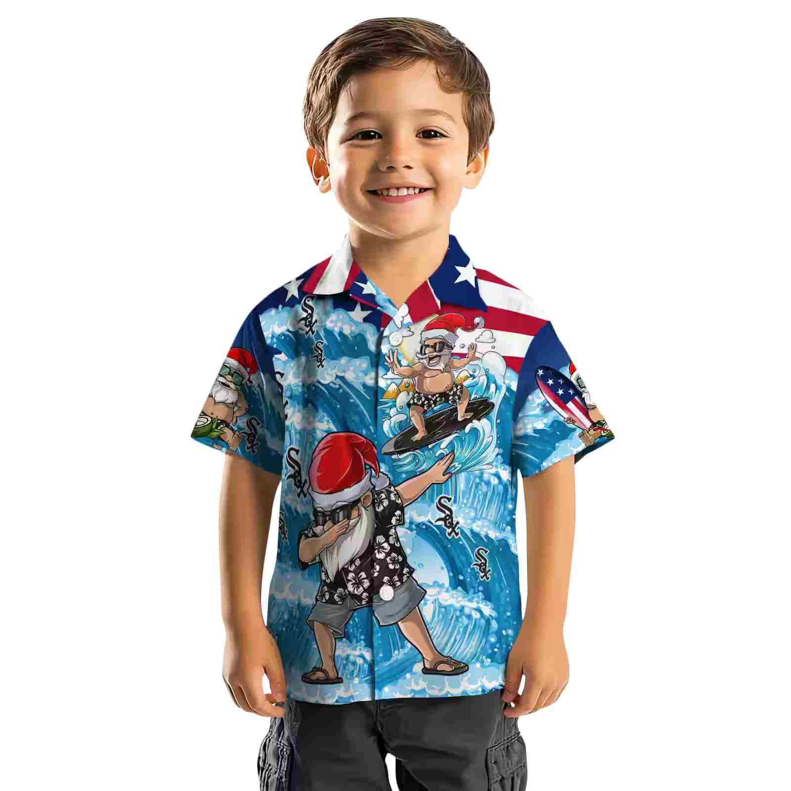 chicago white sox surfing santa blue hawaiian shirt top rated