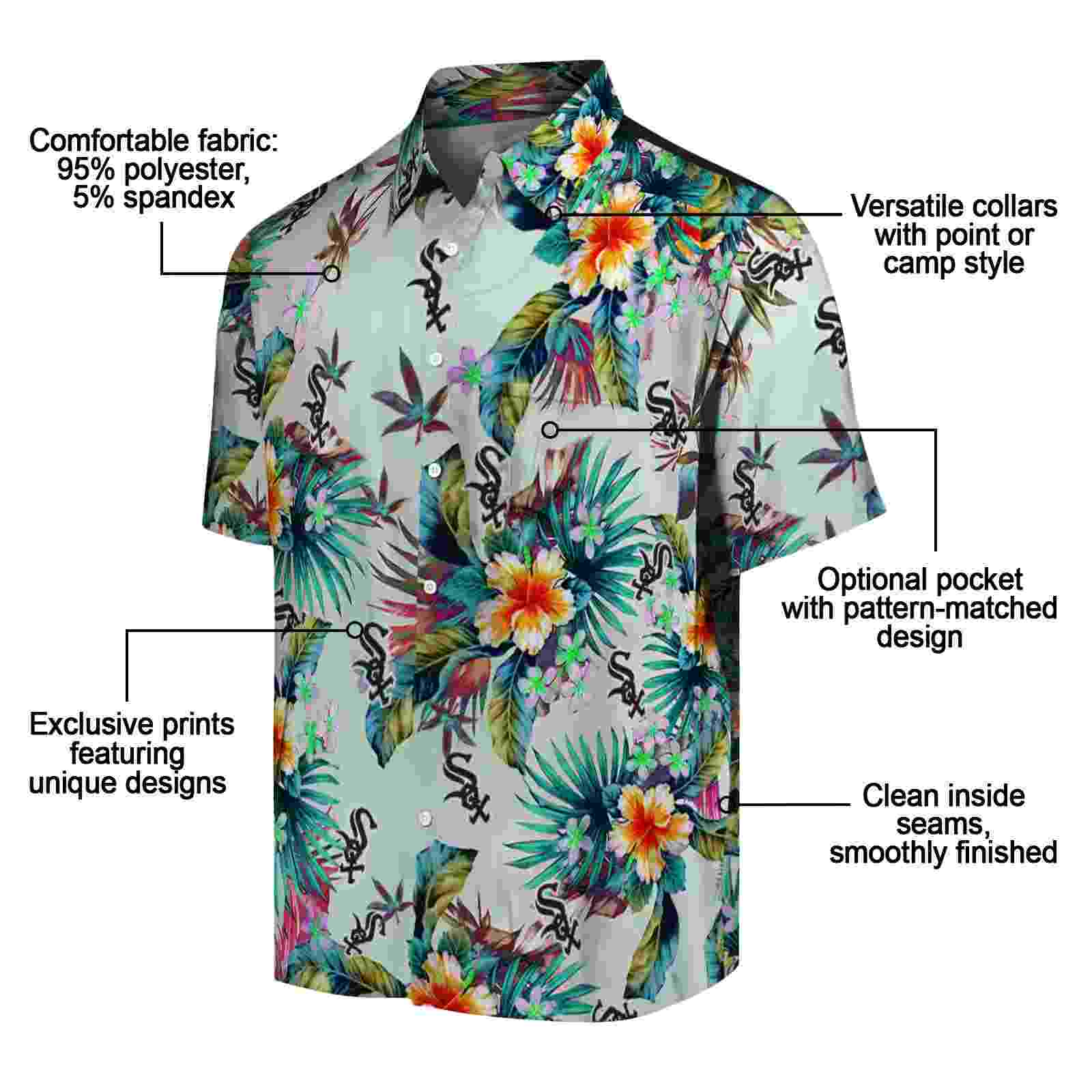 chicago white sox tropical foliage green hawaiian shirt new arrival