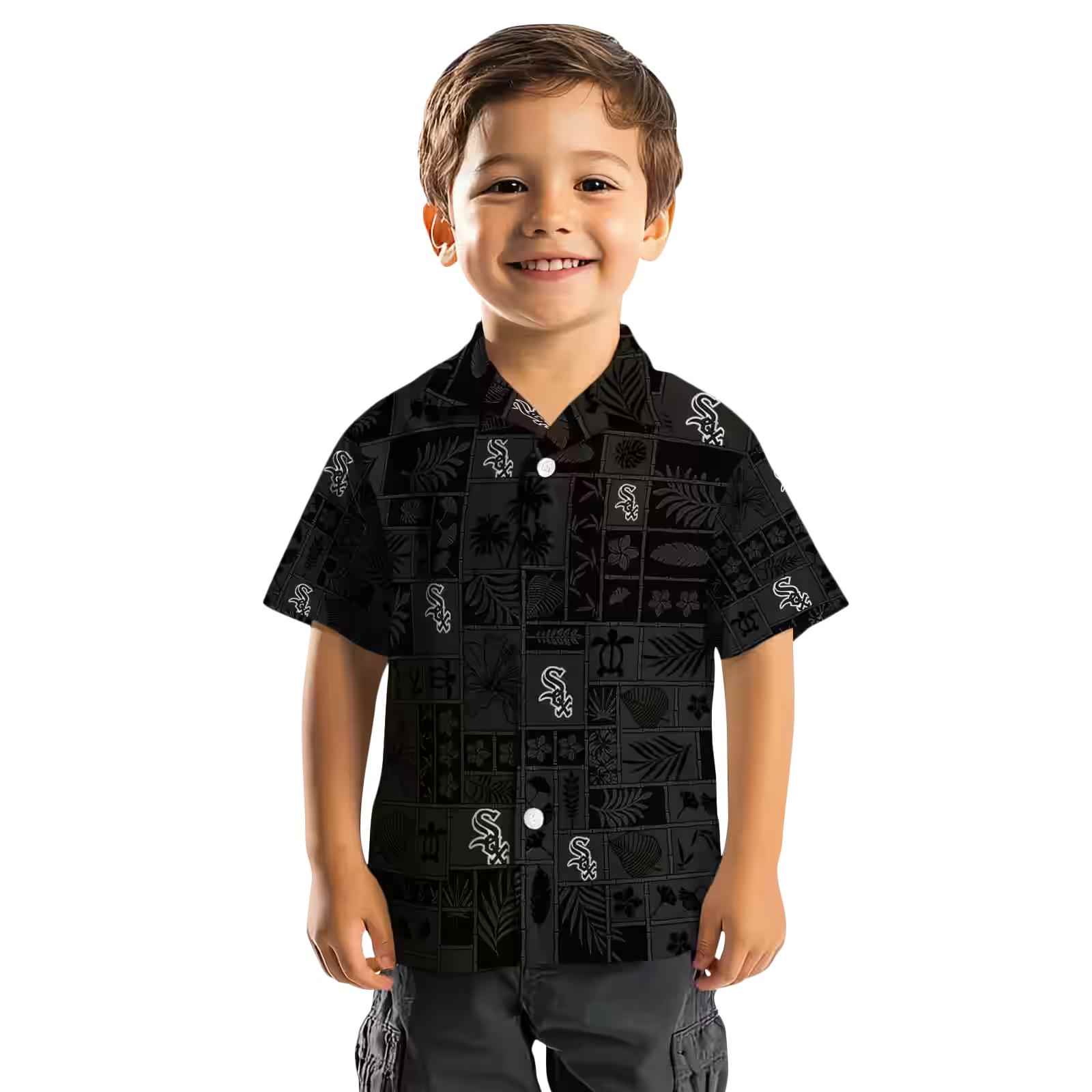 chicago white sox tropical patchwork black hawaiian shirt top rated