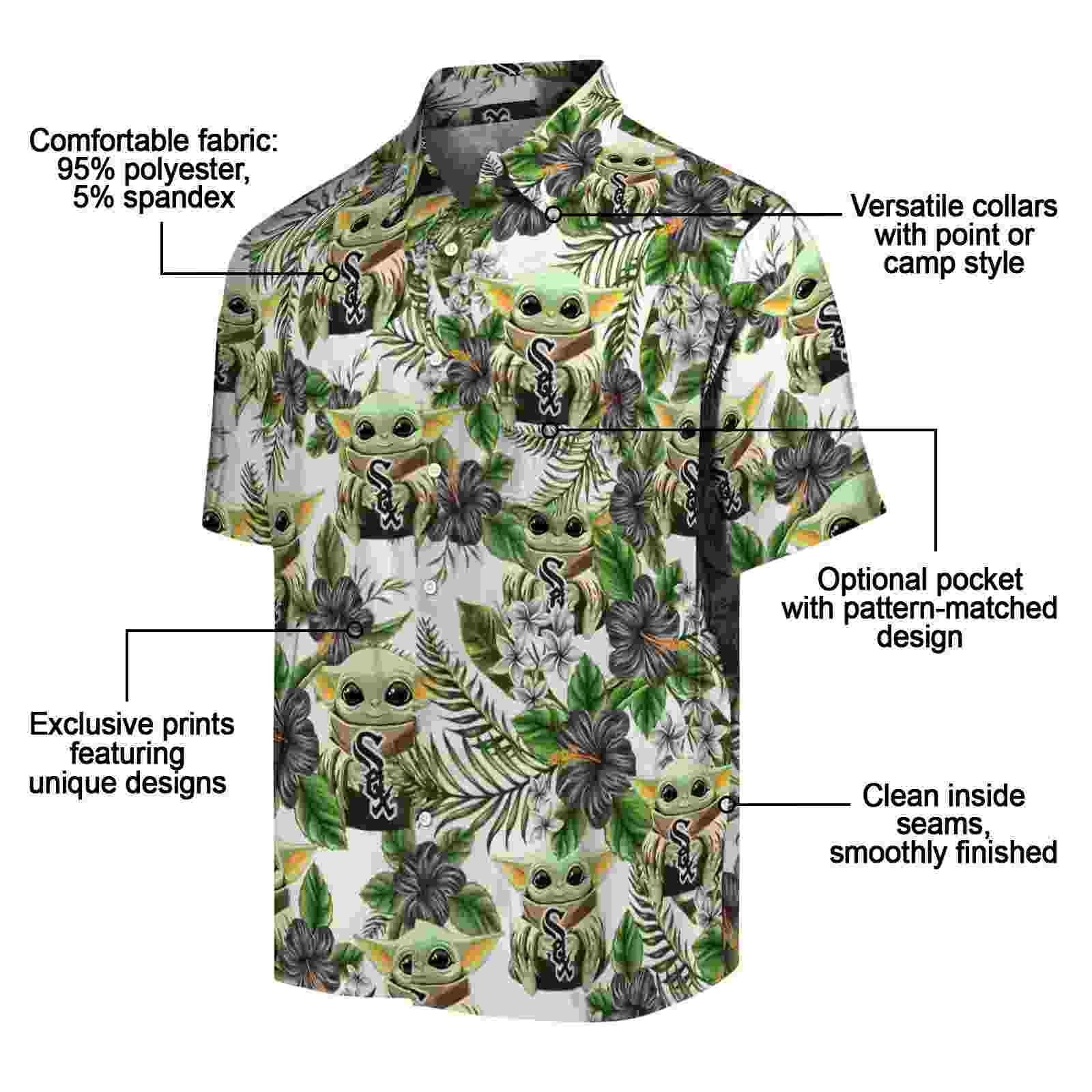 chicago white sox tropical yoda green hawaiian shirt new arrival