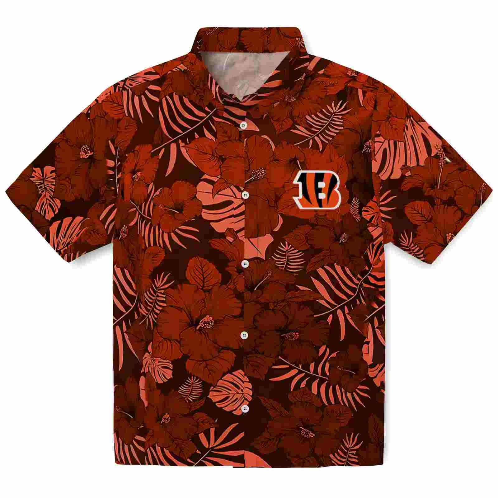 Cincinnati Bengals Jungle Vibes Orange Hawaiian Shirt