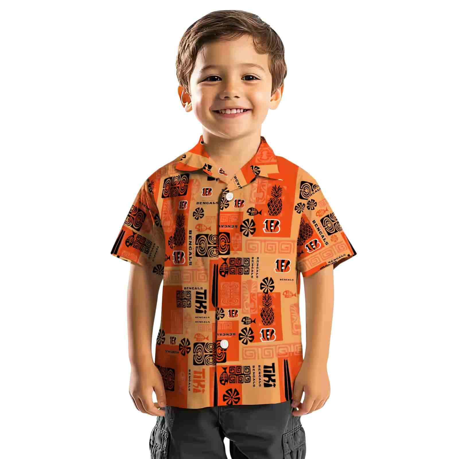 cincinnati bengals tribal symbols orange hawaiian shirt top rated