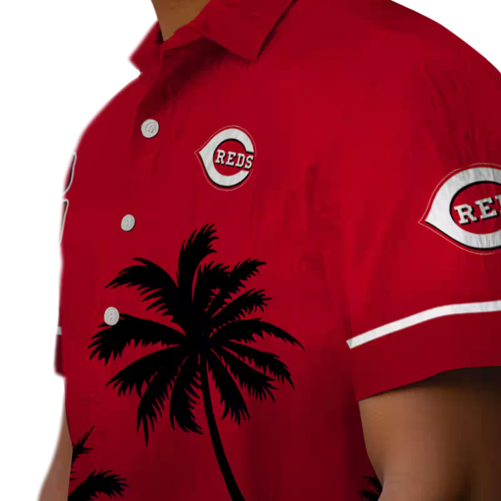 cincinnati reds beach sunset red black hawaiian shirt trendy